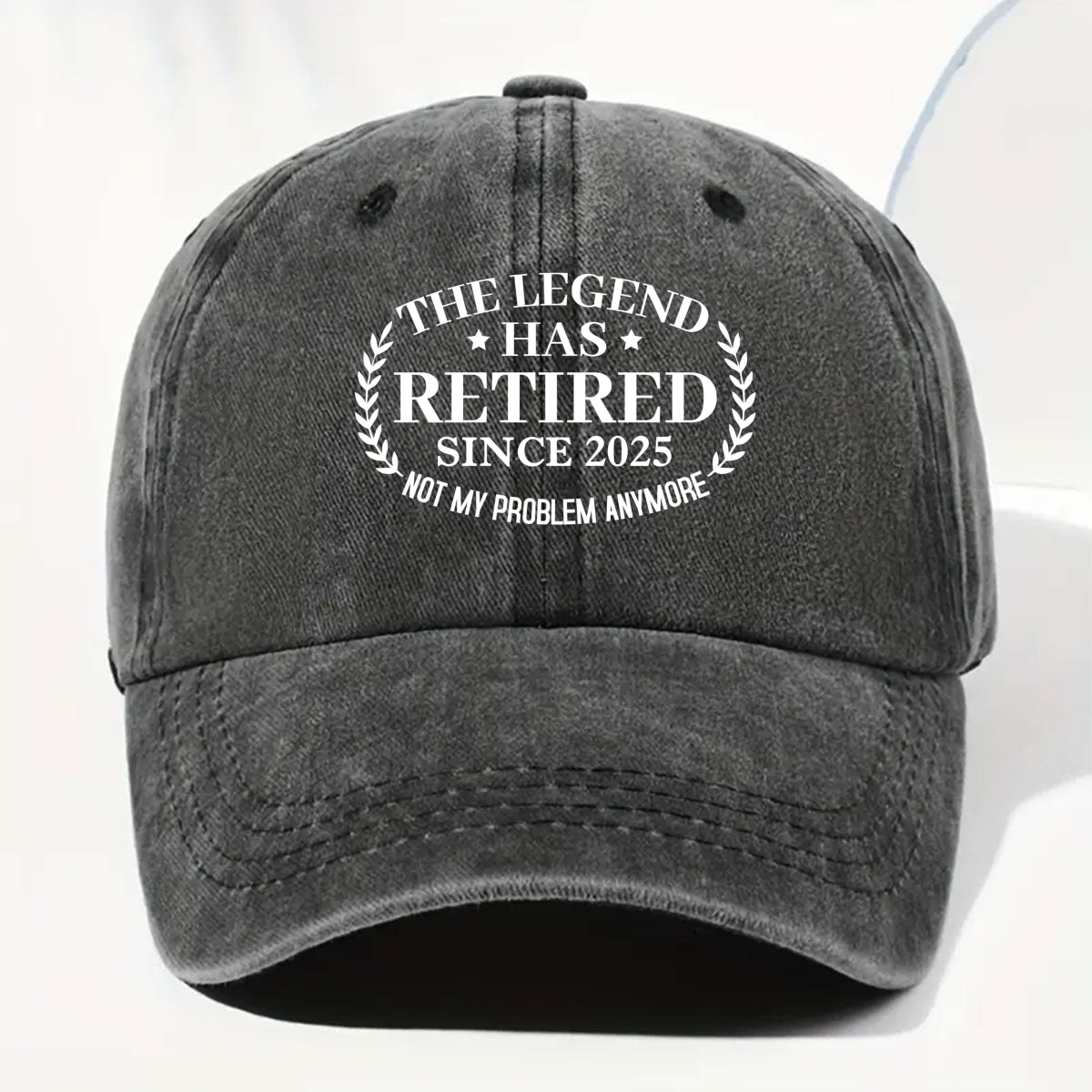 The Legend Has Retired - Personalized Custom Vintage Washed Denim Cap