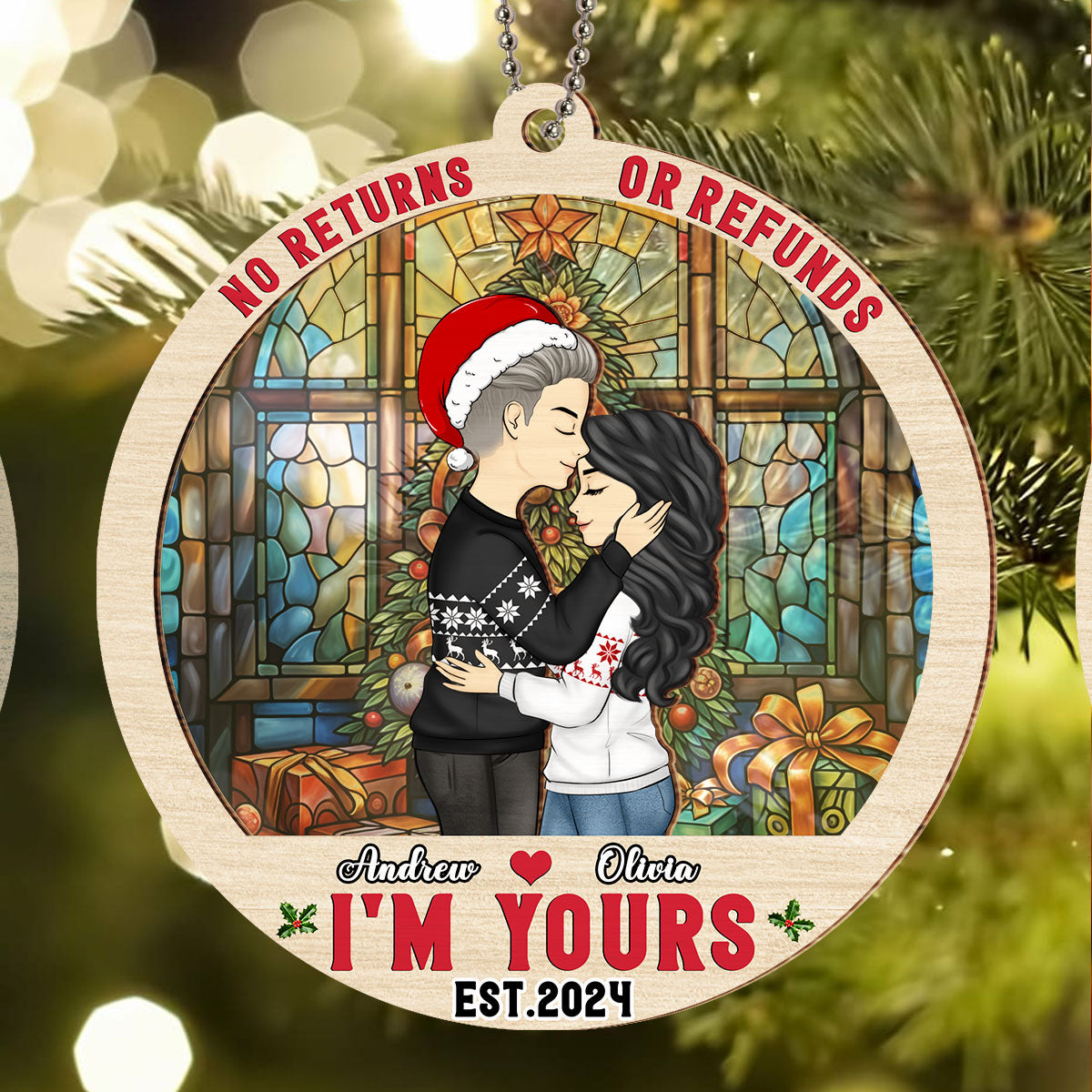 No Returns Or Refunds - Personalized Custom Suncatcher Ornament