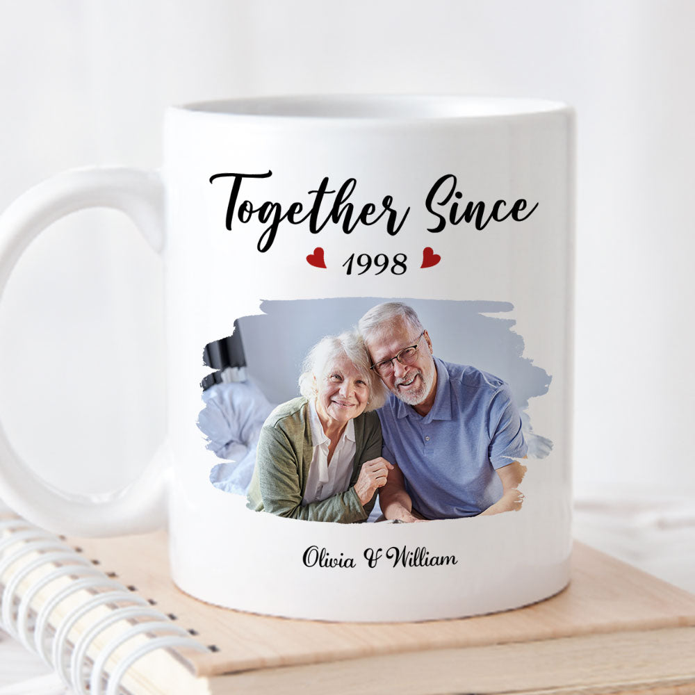 Together Since Husband Wife Photo - Personalized Custom Coffee Mug