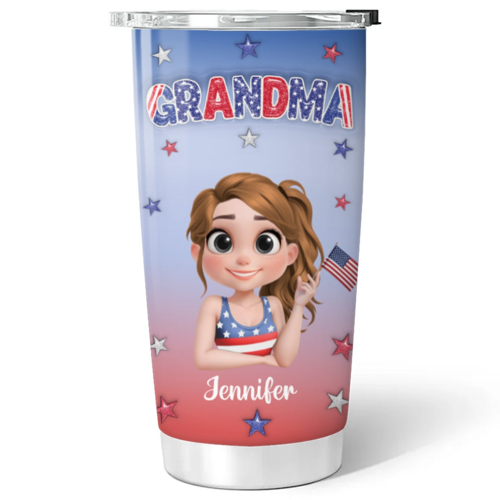 Proud Grandma - Personalized Custom 3D Inflated Effect Tumbler