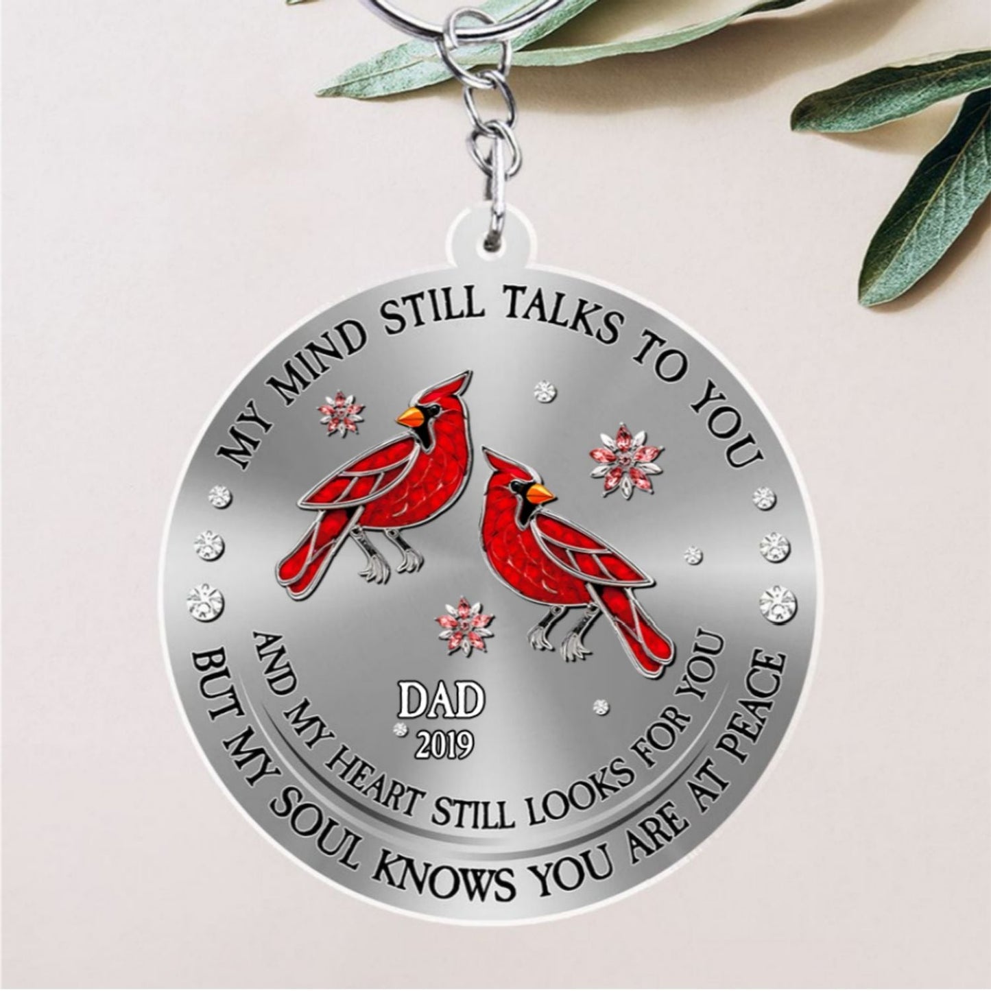 Cardinal Hummingbird My Mind My Heart My Soul - Personalized Custom Acrylic Keychain