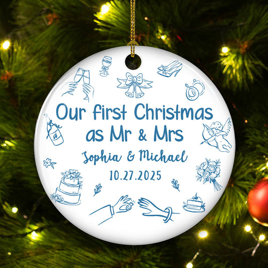 Something Blue - Personalized Custom Ceramic Ornament