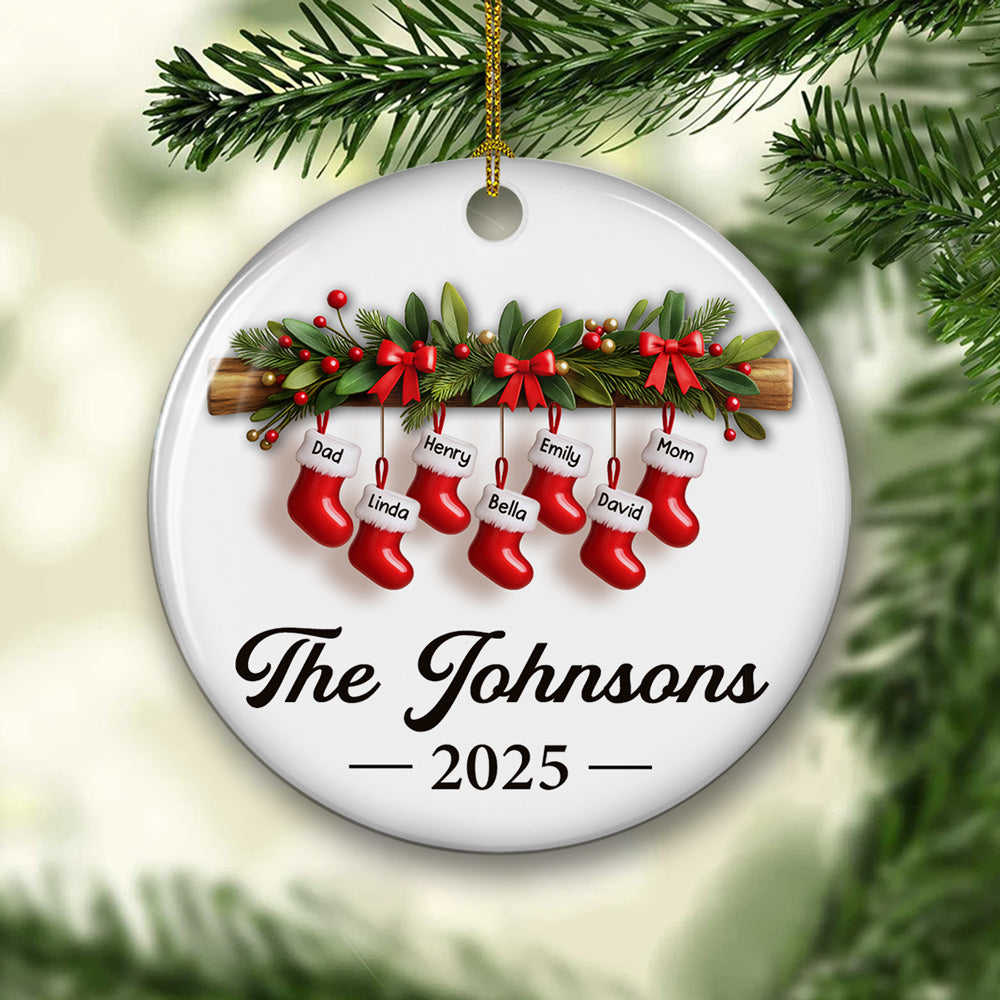 Family Christmas - Personalized Custom Ceramic Ornament