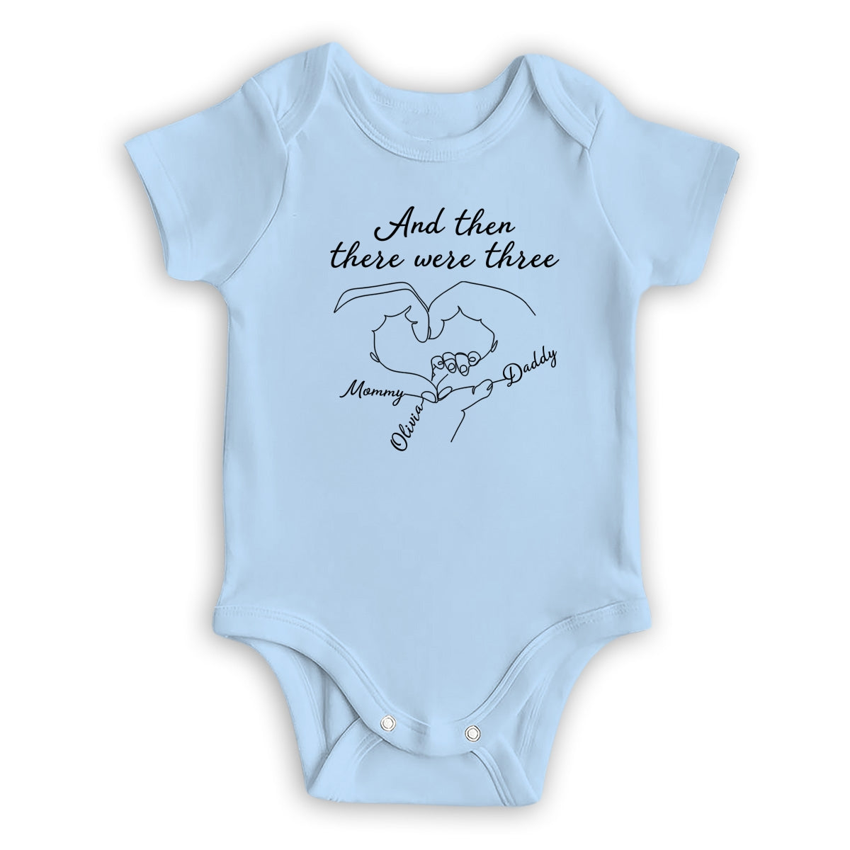 And Then There Were Three - Personalized Custom Baby Onesie