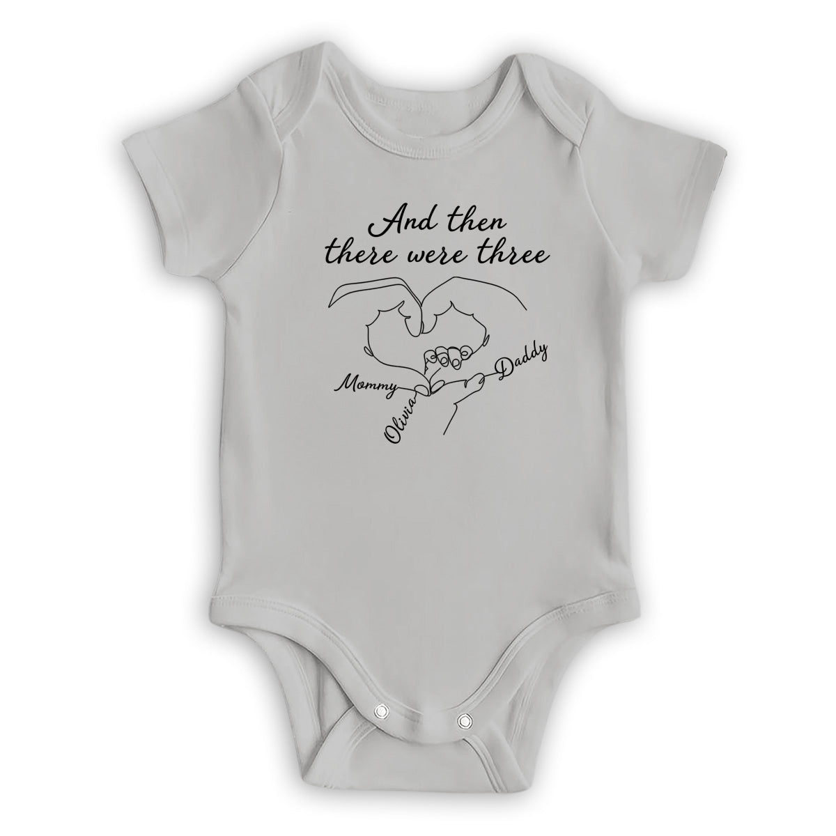 And Then There Were Three - Personalized Custom Baby Onesie