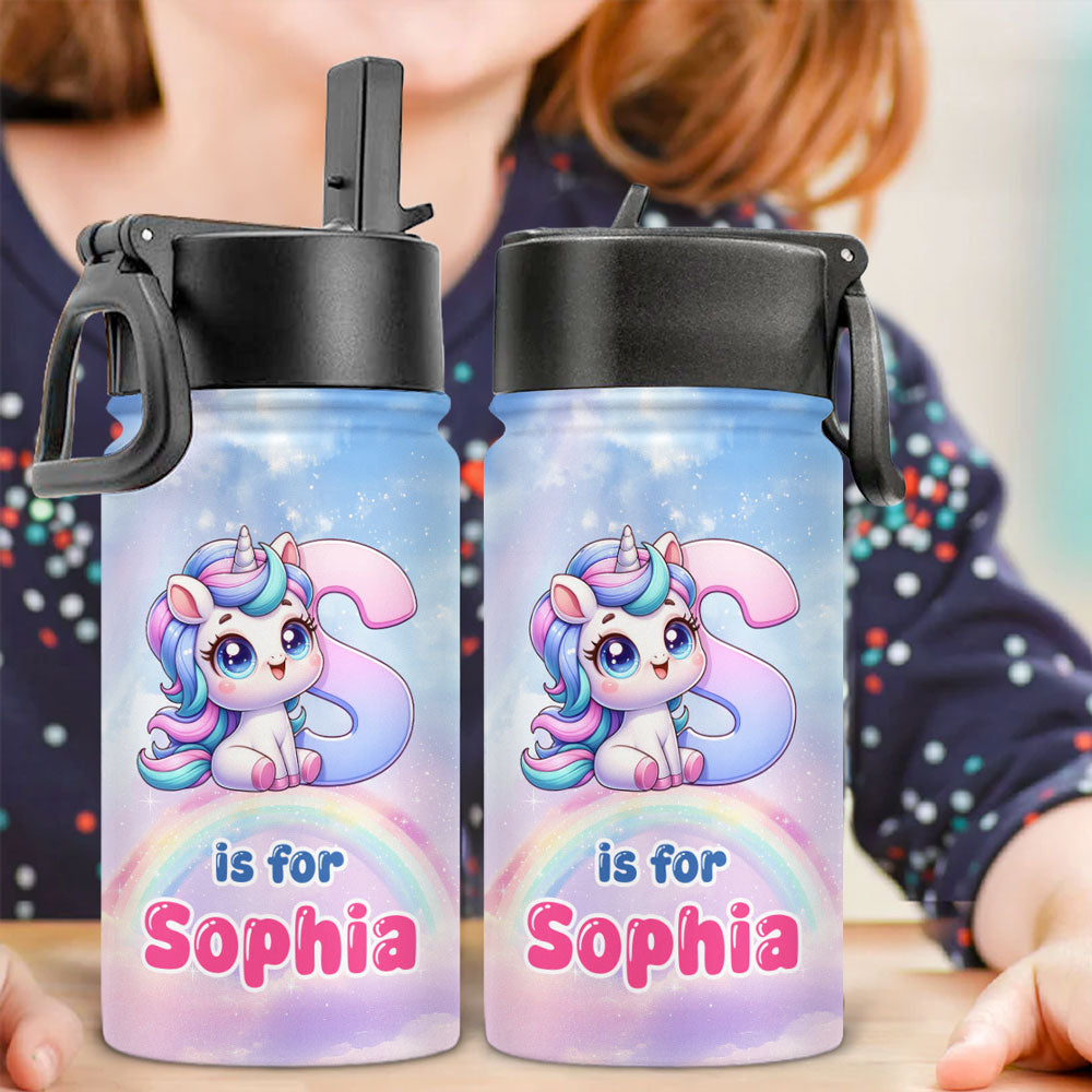Alphabet Game Cartoon - Personalized Custom Kids Water Bottle