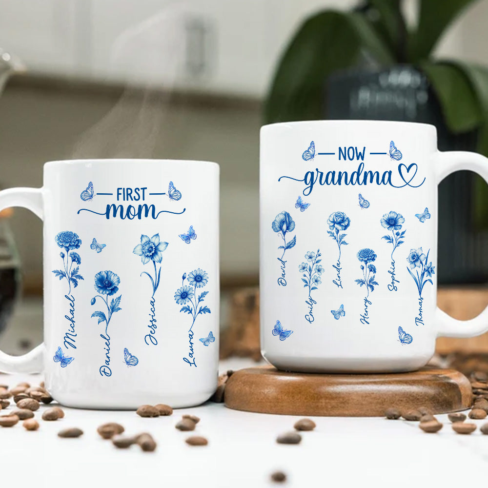 First Mom Now Grandma 2 - Personalized Custom Coffee Mug