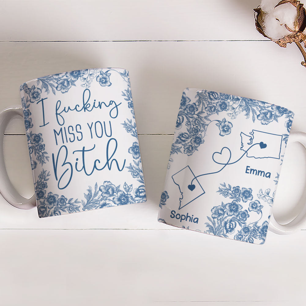 I Miss You Bestie Blue - Personalized Custom 3D Inflated Effect Mug