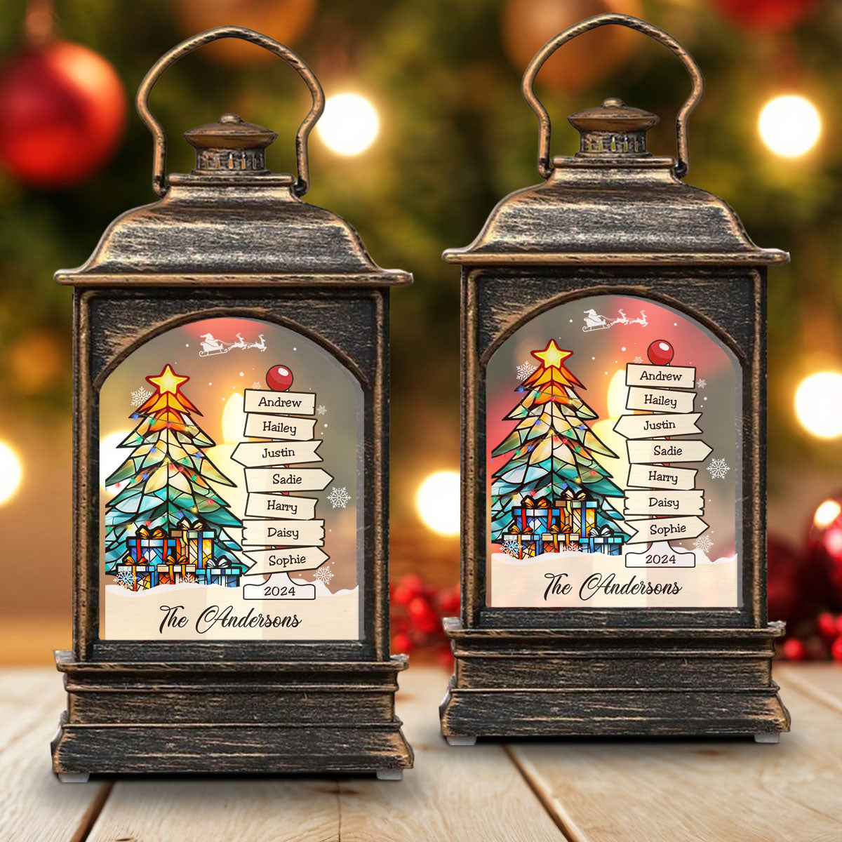 Family Tree - Personalized Custom Christmas Wind Lamp