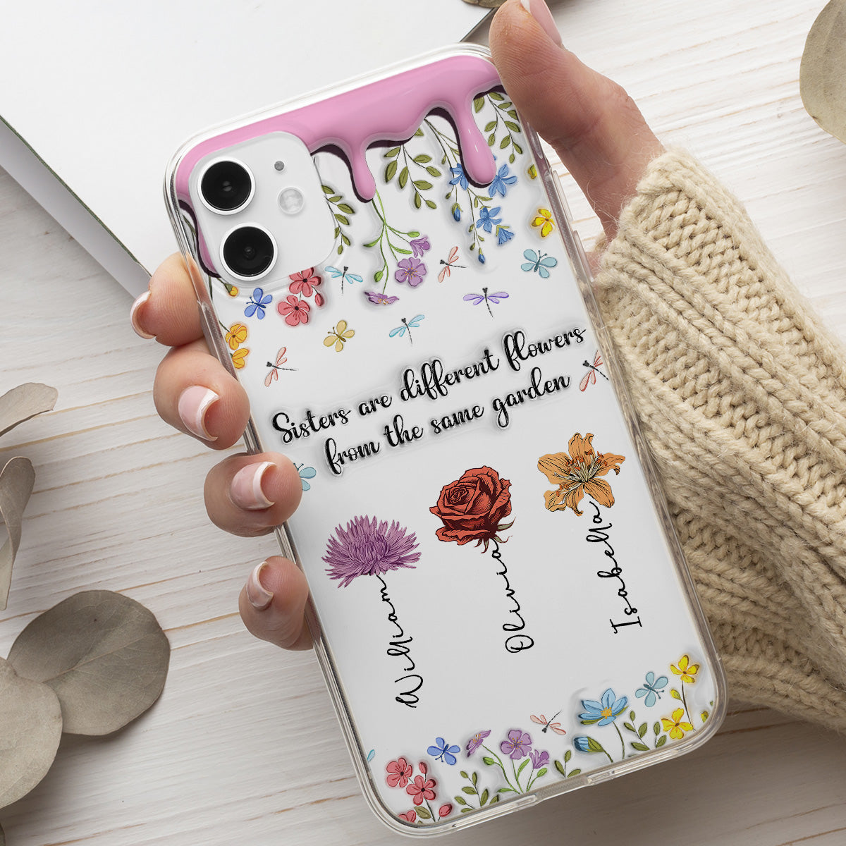 Sisters Are Different Flowers From The Same Garden - Personalized Custom 3D Inflated Effect Phone Case