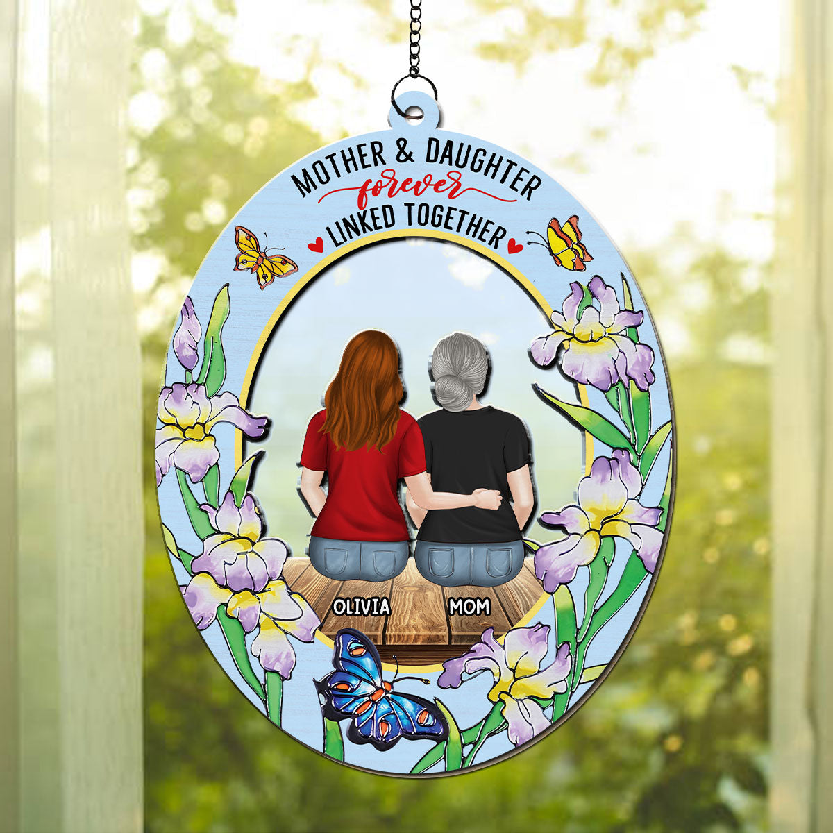 Mother And Daughter - Personalized Custom Suncatcher