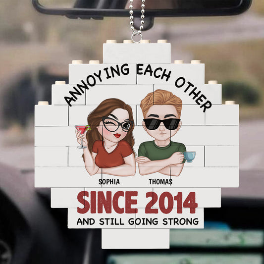 Annoying Each Other - Personalized Custom Puzzle Car Ornament