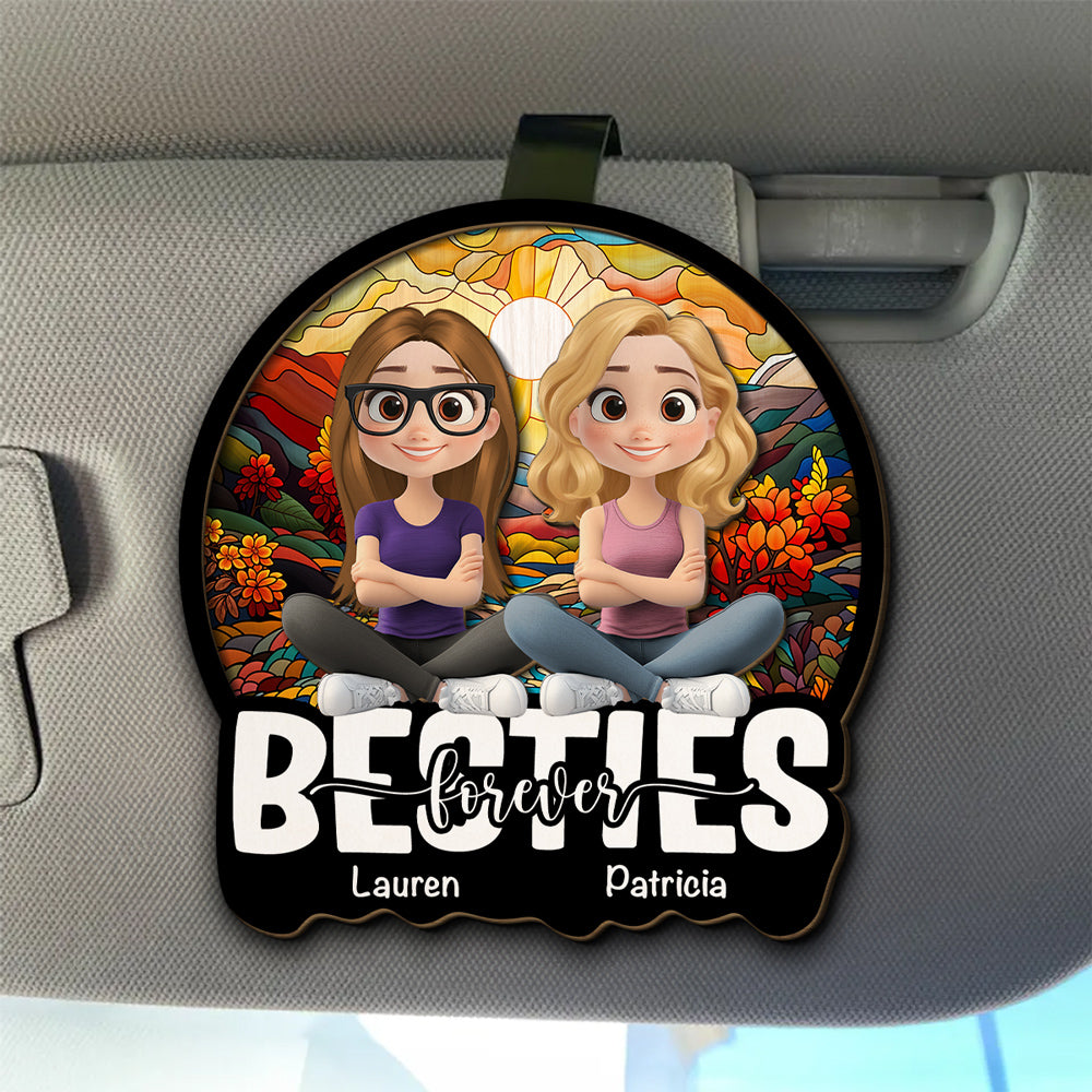 Besties Forever Version 4 - Personalized Custom Car Visor Clip