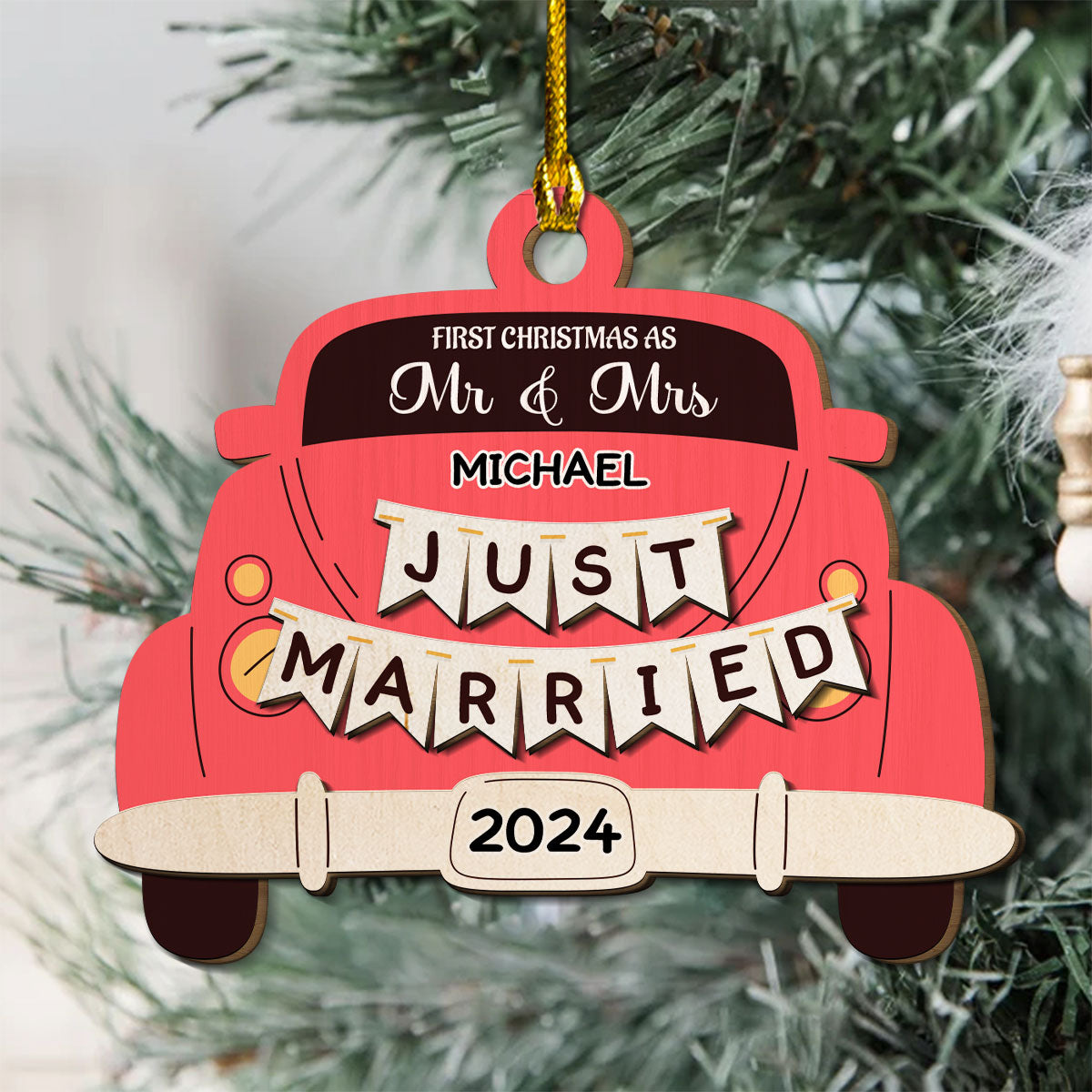 The Only Gift I Want This Year Is Your - Personalized Custom Freeshape 2-Layered Wood Ornament