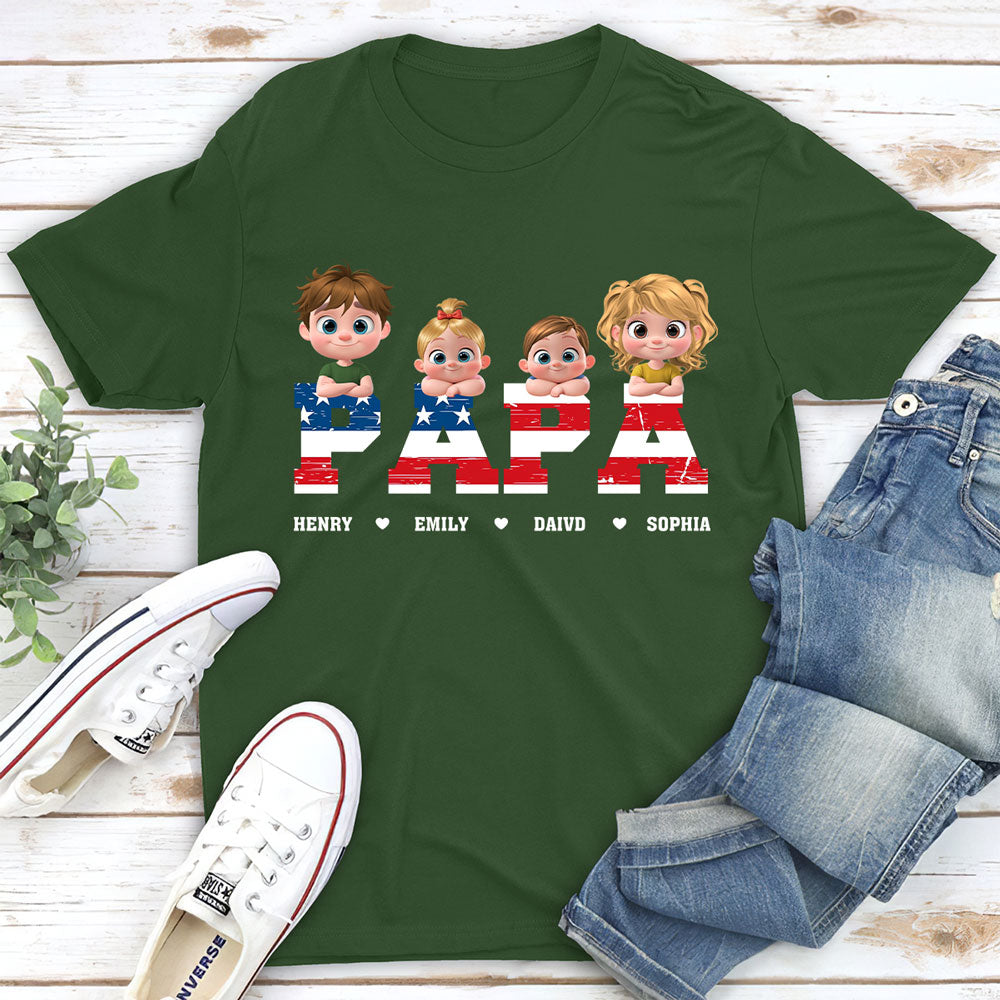 Papa Is The Best - Personalized Custom Shirt