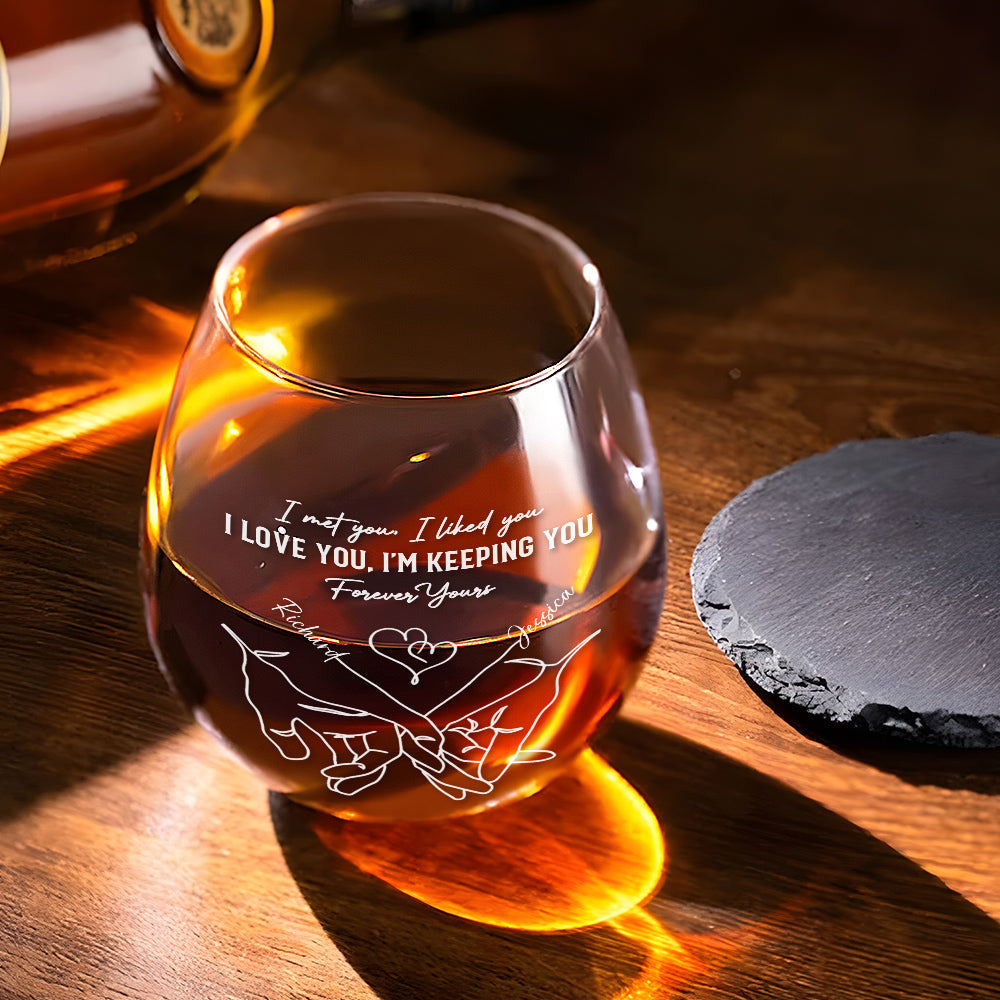 The Day I Met You - Personalized Custom Wine Glass