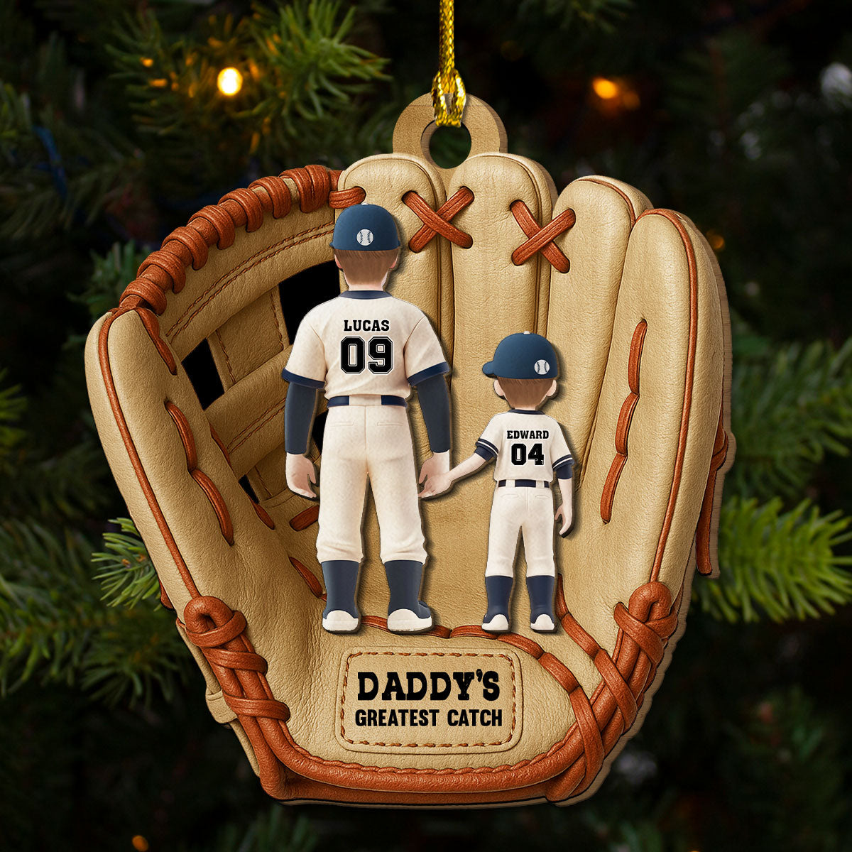 Greatest Catch - Personalized Custom Freeshape 2-Layered Wood Ornament