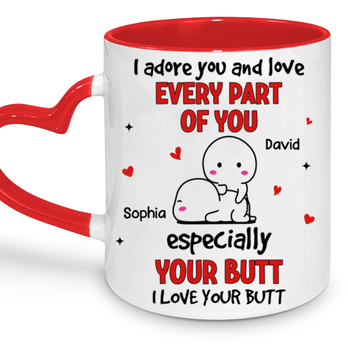 Love Your Butt - Personalized Custom Heart Handle Mug