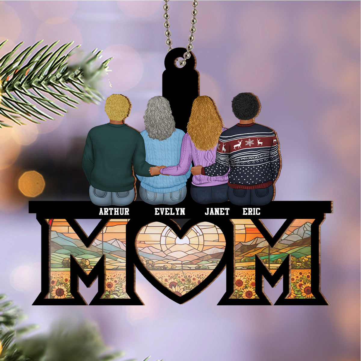 Mother And Daughter Bond - Personalized Custom Suncatcher Ornament