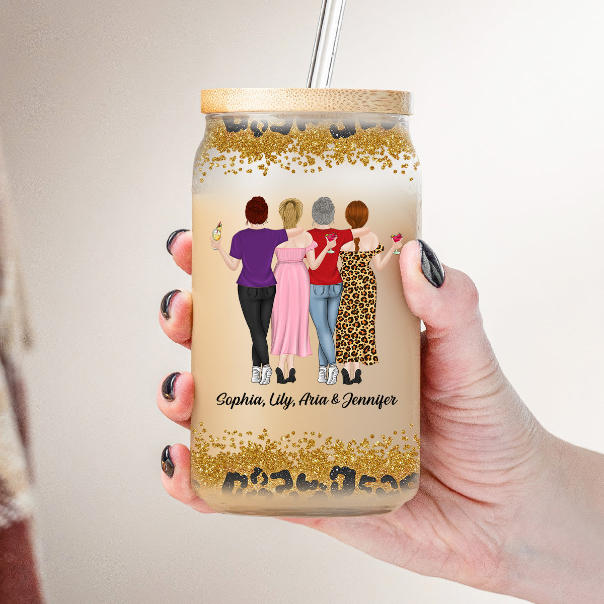 Because Of You I Laugh A Little Harder - Personalized Custom Glass Can