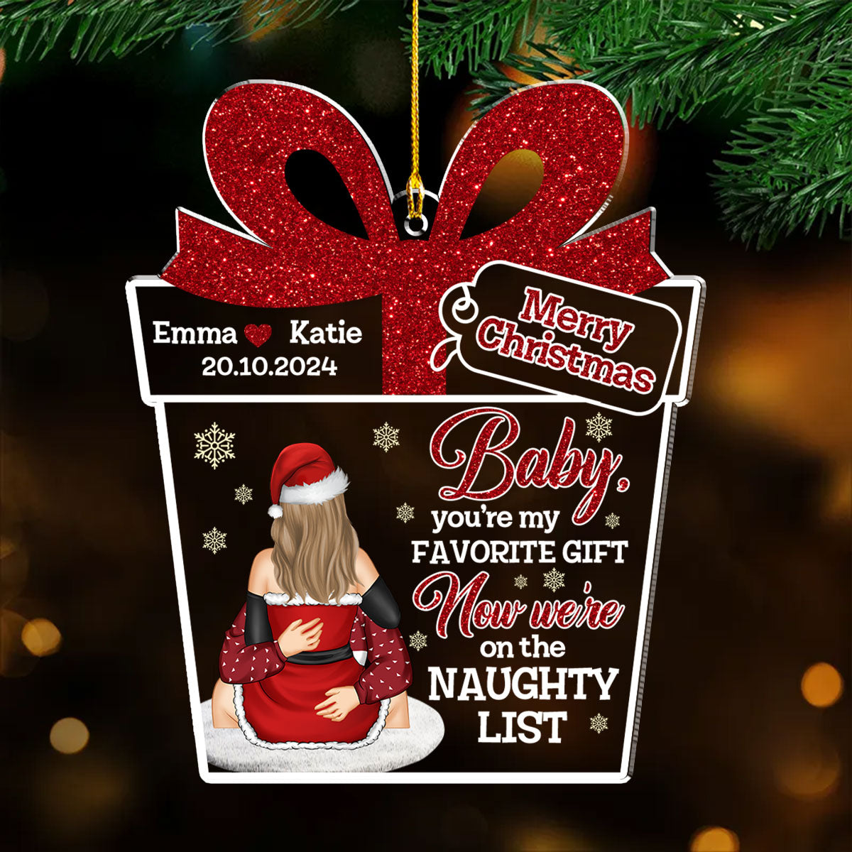 We Are On The Naughty List - Personalized Custom Acrylic Ornament