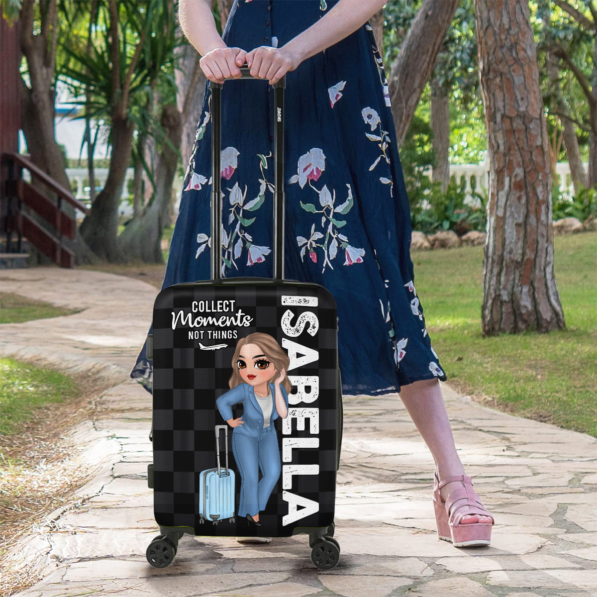 Travel Is My Therapy - Personalized Custom Luggage Cover