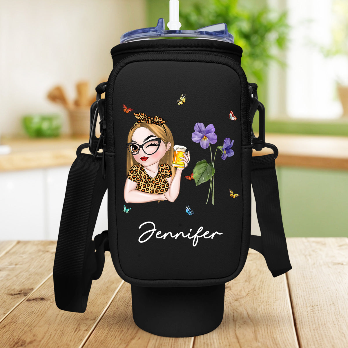 Beautiful Bestie - Personalized Custom Water Bottle Carrier Bag