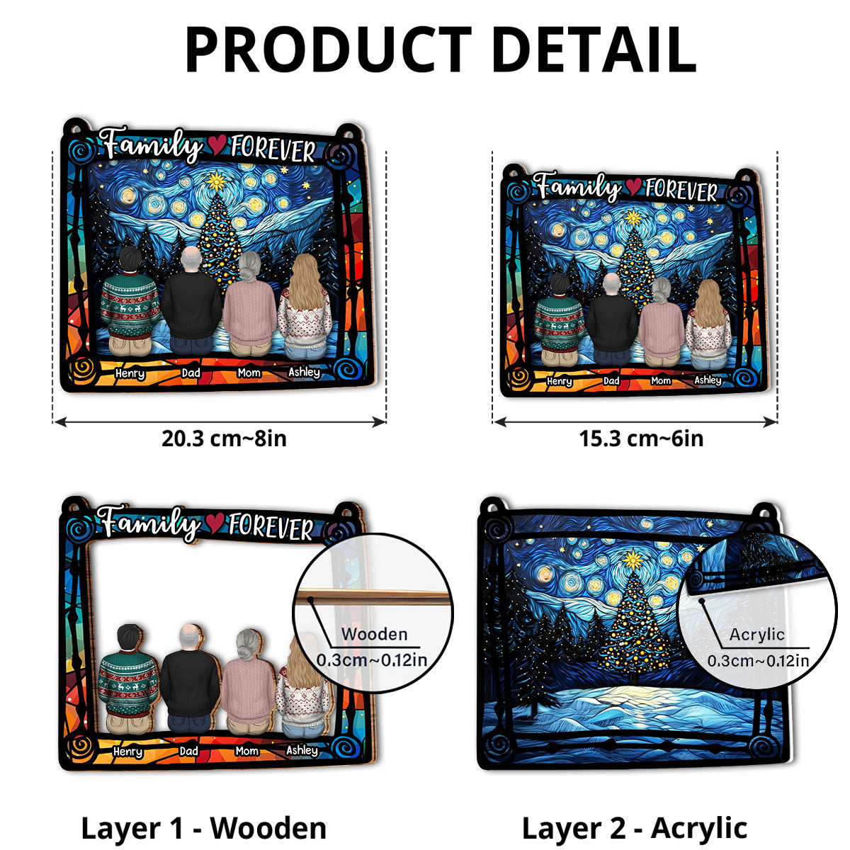 Family Ties That Last Forever - Personalized Custom Suncatcher