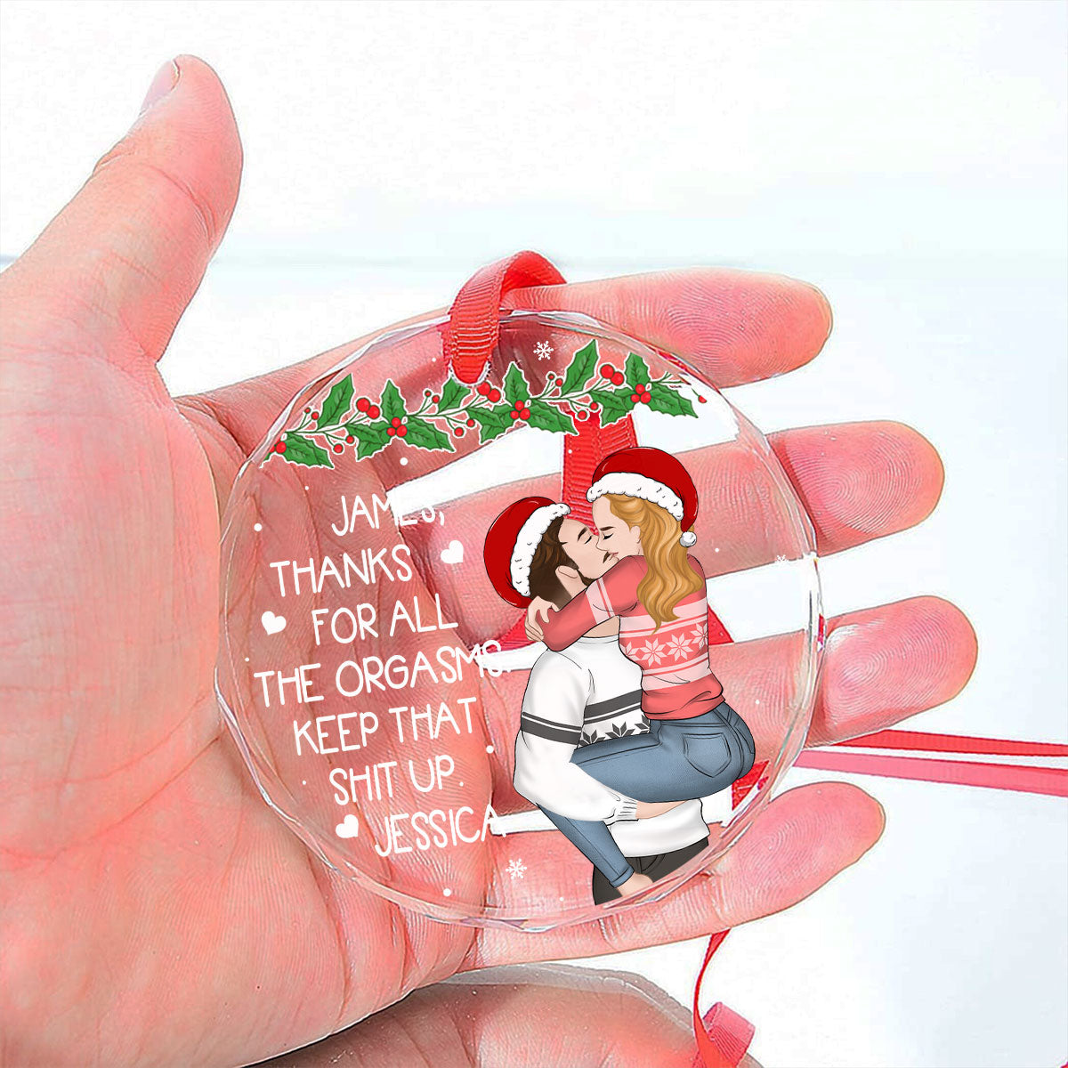 Thanks For All The Orgasms - Personalized Custom Glass Ornament