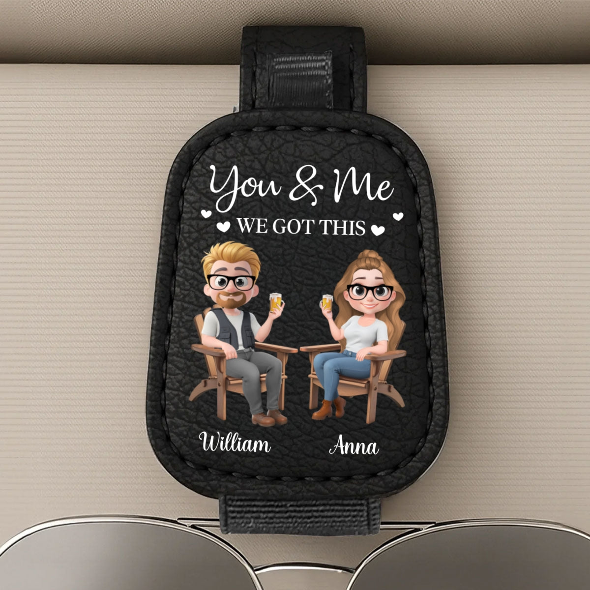 You And Me Got This - Personalized Custom Sunglasses Holder For Car Visor