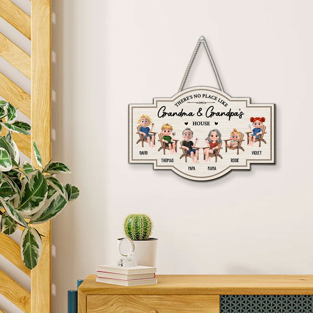No Place Like Grandma House - Personalized Custom Wood Sign