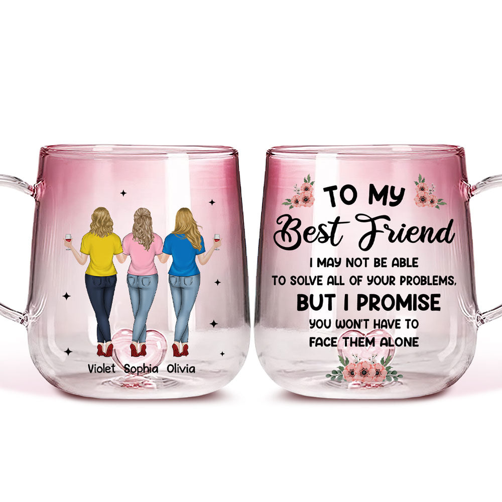 No Storm Alone - Personalized Custom Pink Gradient Glass Mug