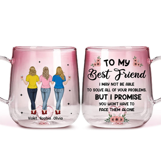 No Storm Alone - Personalized Custom Pink Gradient Glass Mug