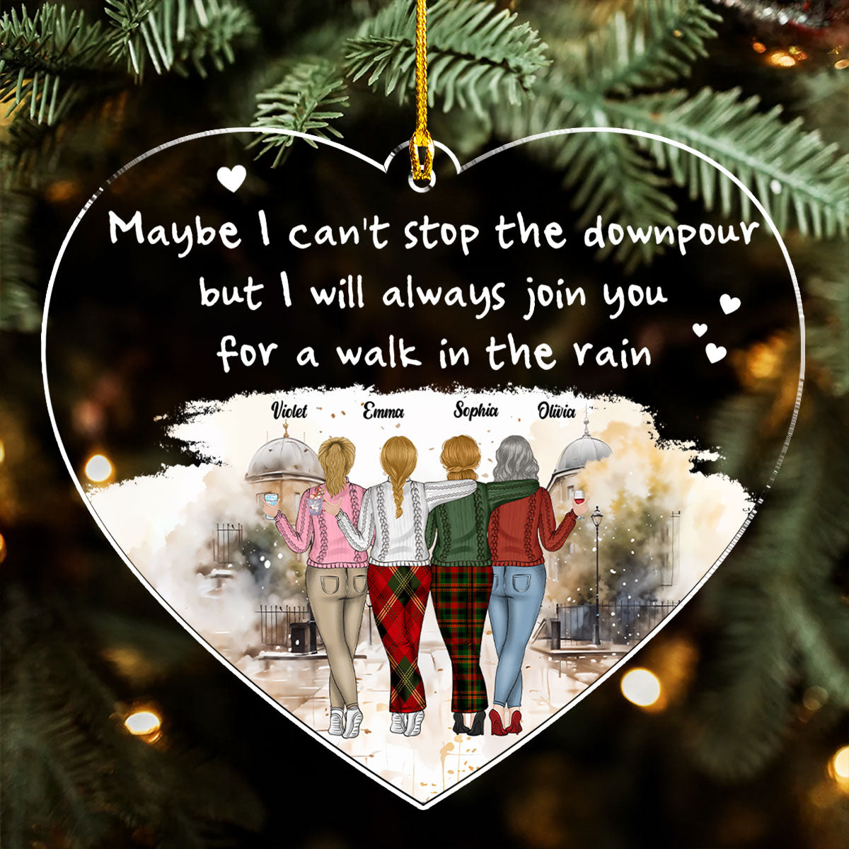 A Walk In The Rain - Personalized Custom Acrylic Ornament