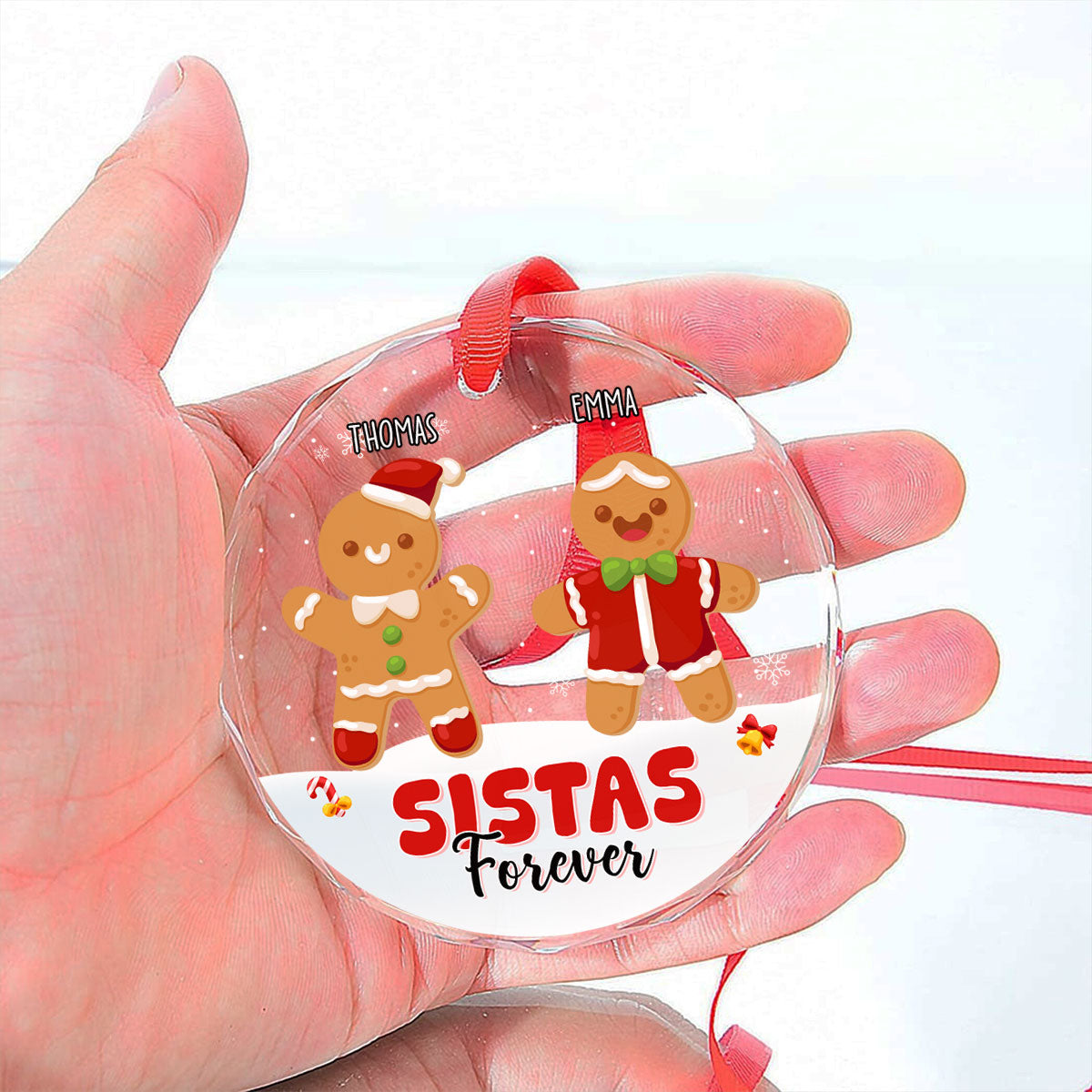 Besties Cookies - Personalized Custom Glass Ornament