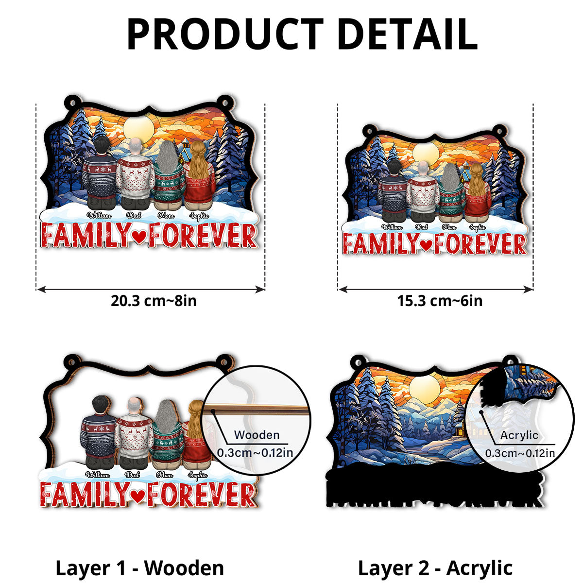 Together For A Lifetime - Personalized Custom Suncatcher