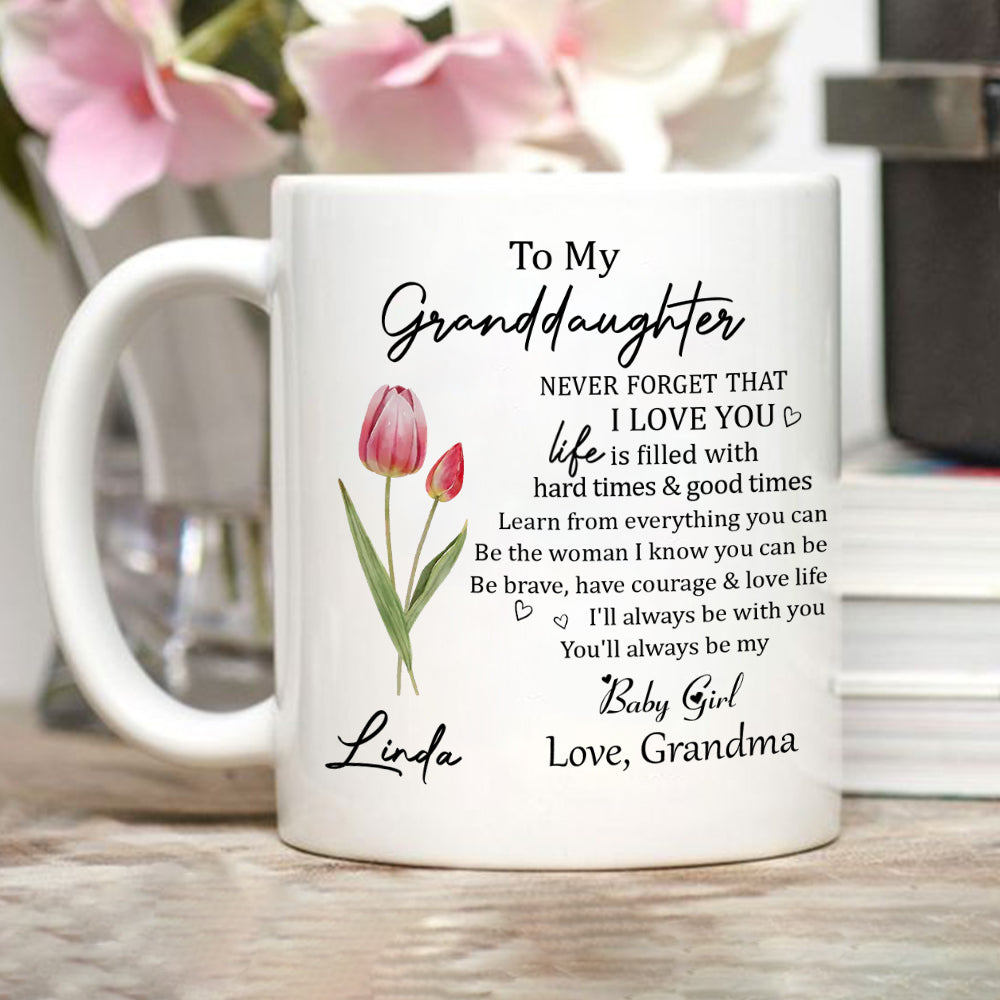 Never Forget Granddaughter - Personalized Custom Coffee Mug