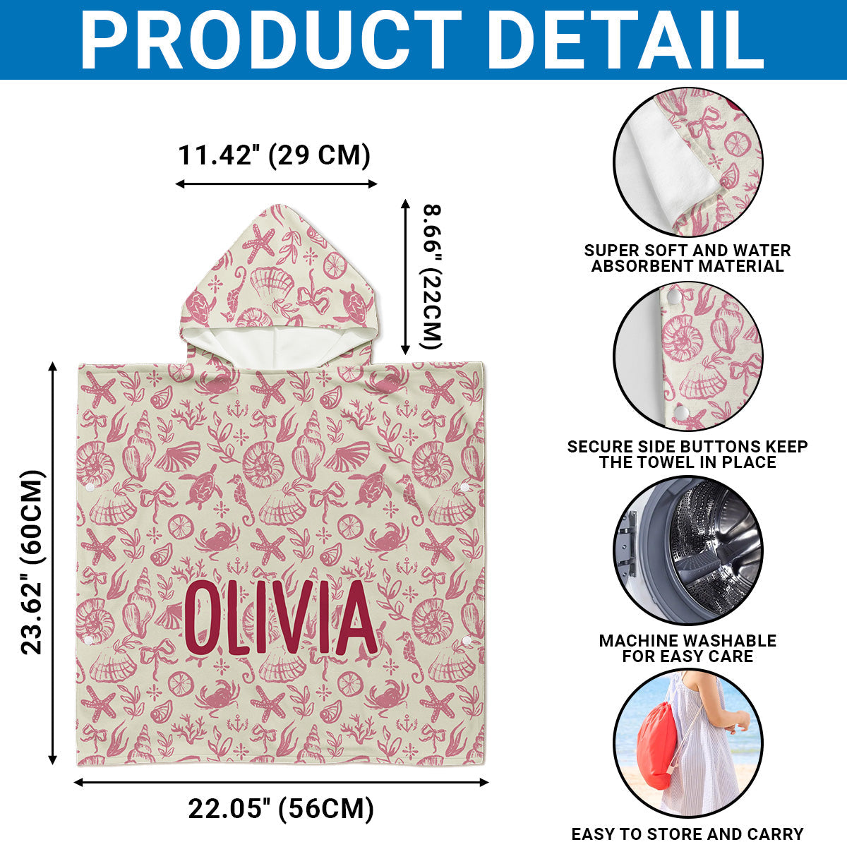 Summer Beach Vacation Holiday - Personalized Custom Hooded Beach Towel