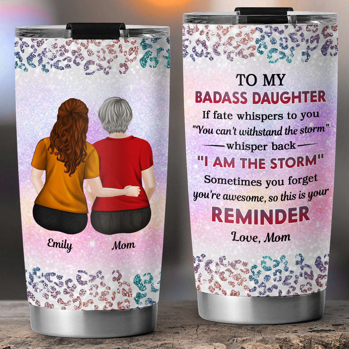 From Mom To Badass Daughter - Personalized Custom Tumbler