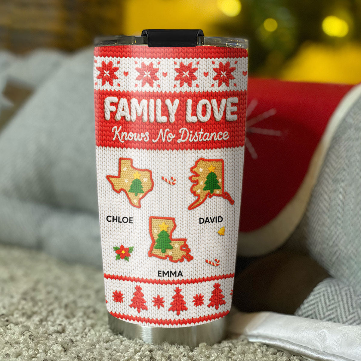 Christmas State Knit - Personalized Custom Tumbler