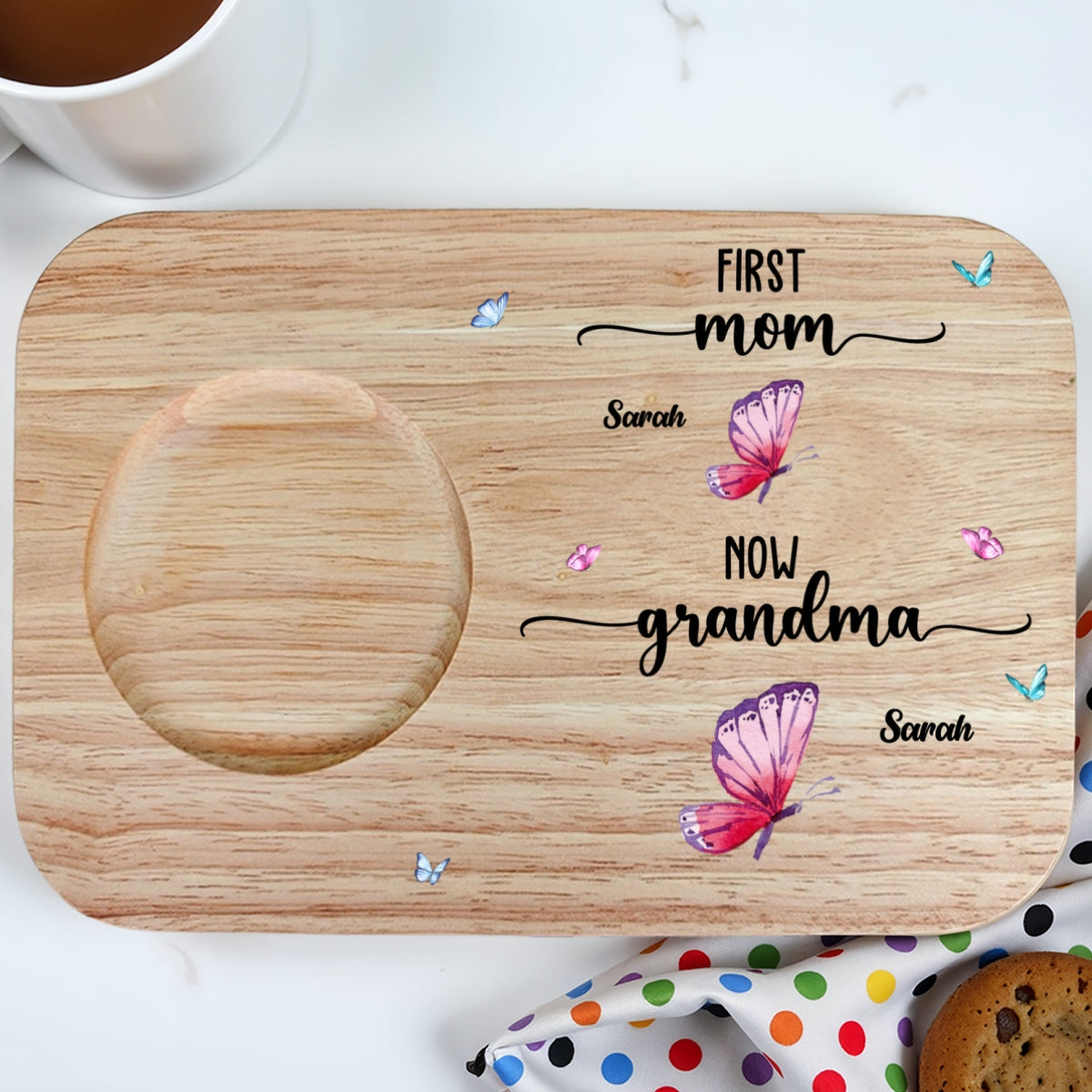 First Mom Now Grandma - Personalized Custom Wooden Treat Board
