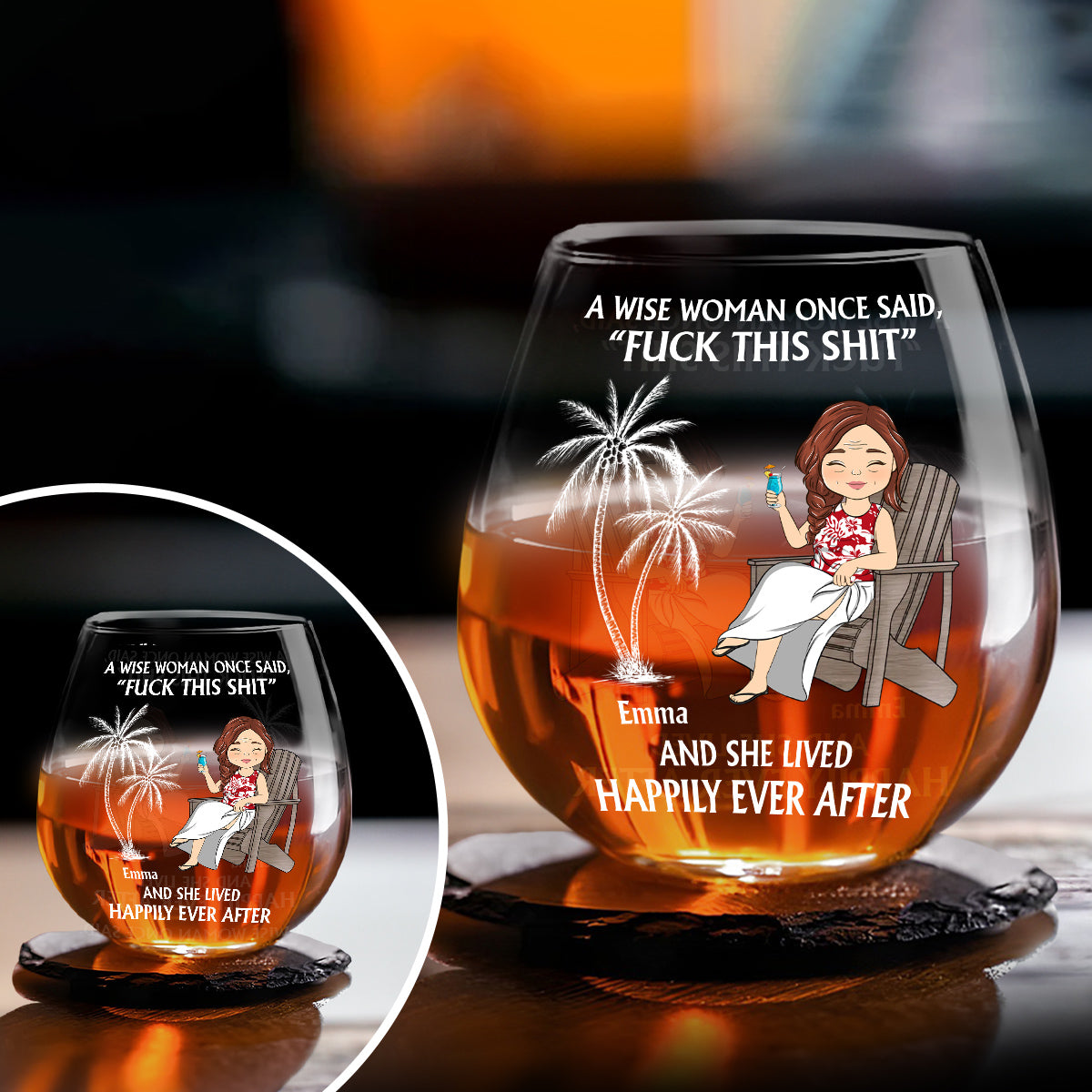 Happily Ever After - Personalized Custom Wine Glass
