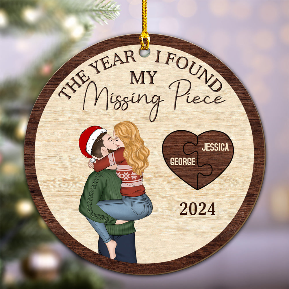 The Year I Found My Perfect Match - Personalized Custom Wood Ornament