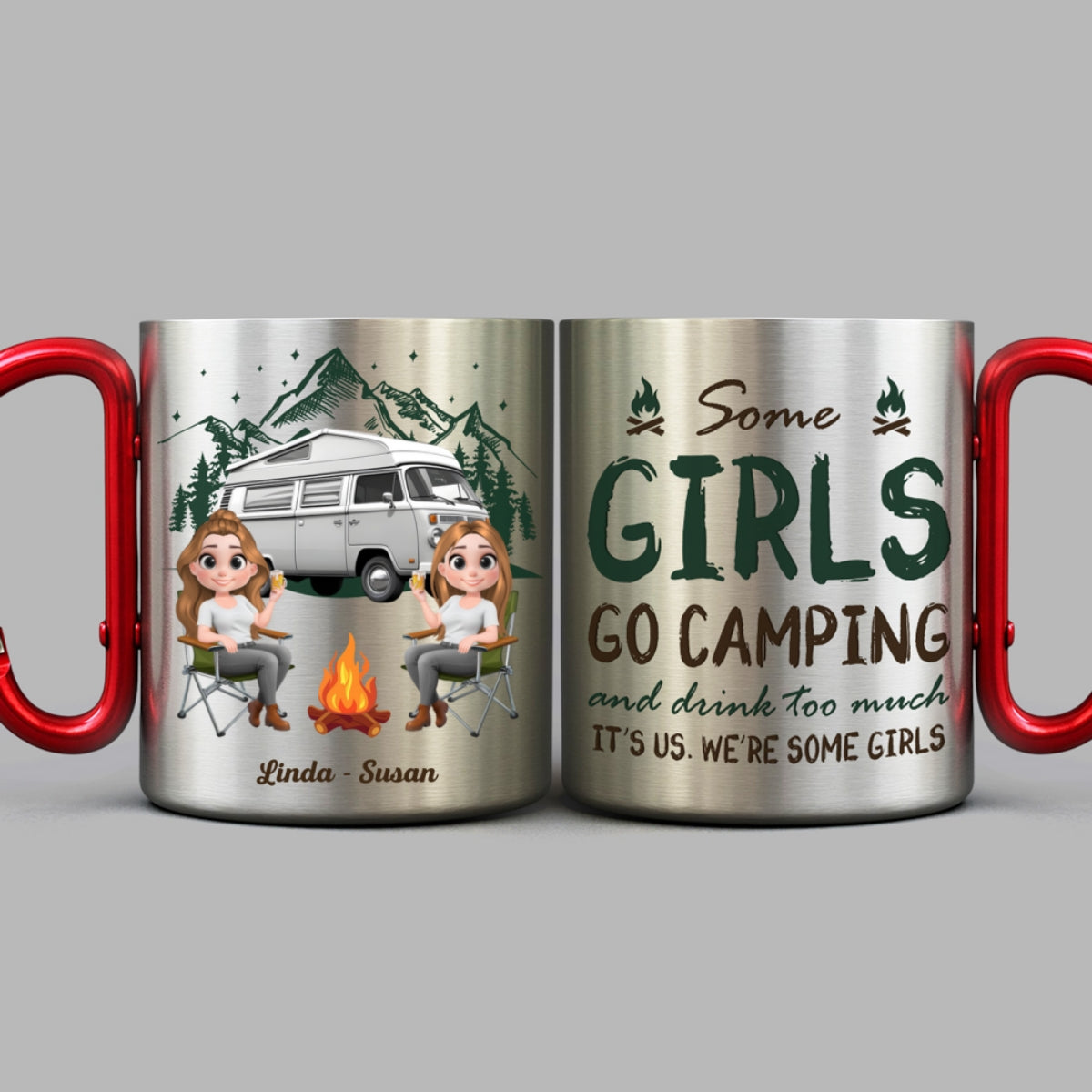 Some Girls Go Camping - Personalized Custom Carabiner Mug