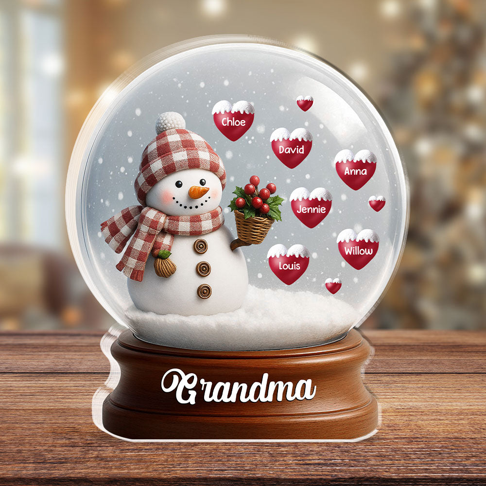 Snowman Hug Of Love - Personalized Custom Acrylic Plaque