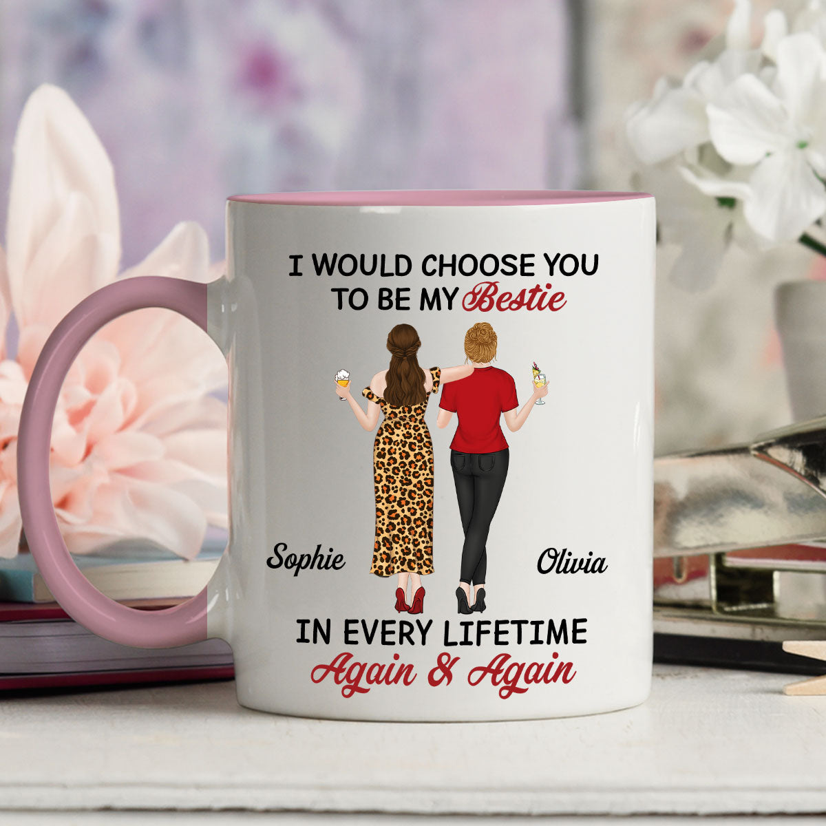 True Friends Always - Personalized Custom Accent Mug