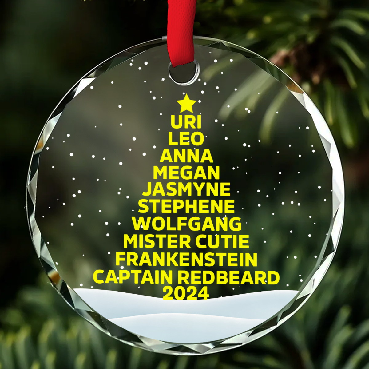 Love Family - Personalized Custom Glass Ornament