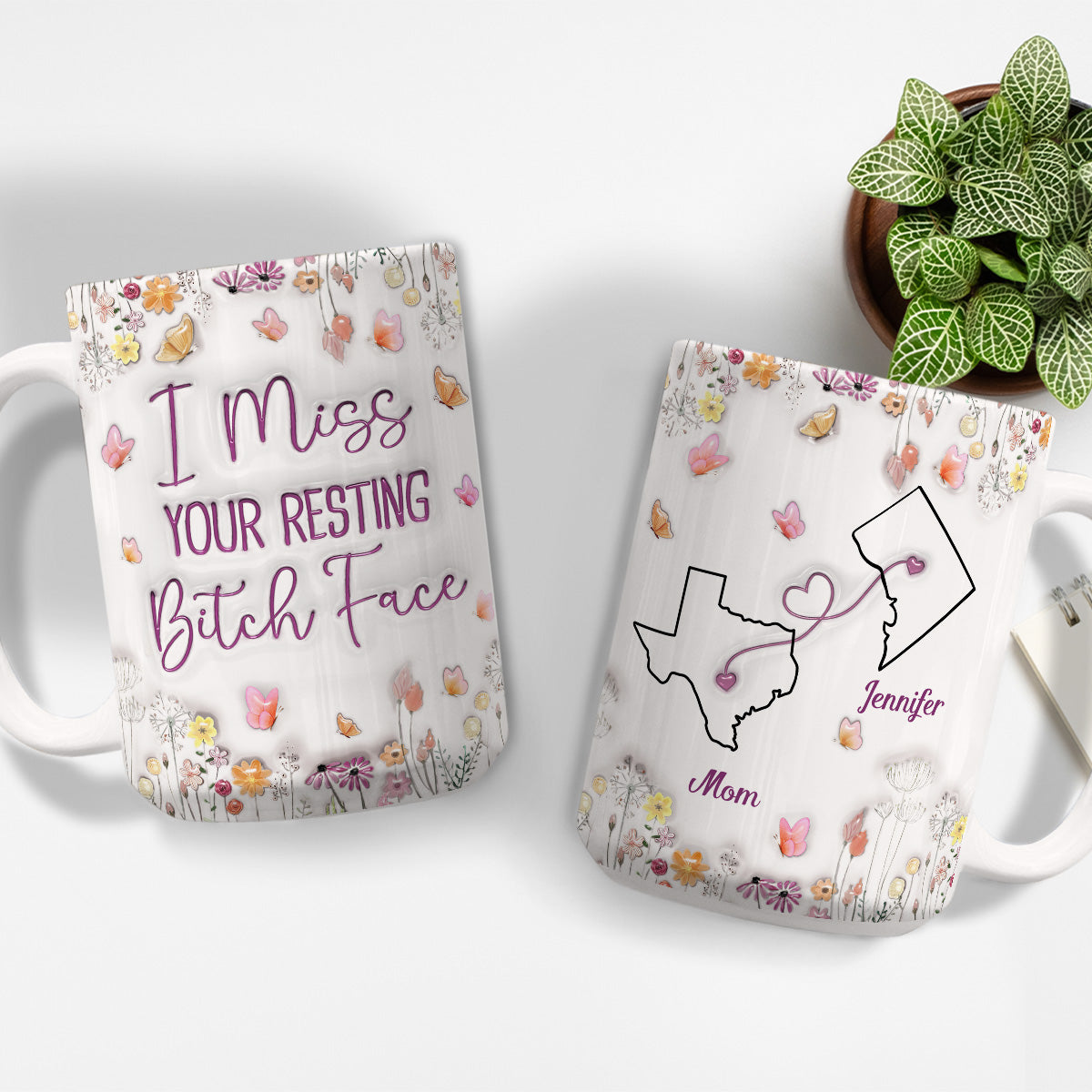 I Miss Your Resting Face - Personalized Custom 3D Inflated Effect Mug