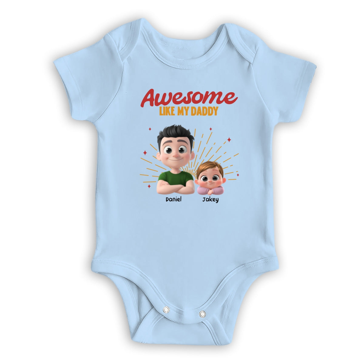 Awesome Baby Dad - Personalized Custom T-Shirt And Onesie