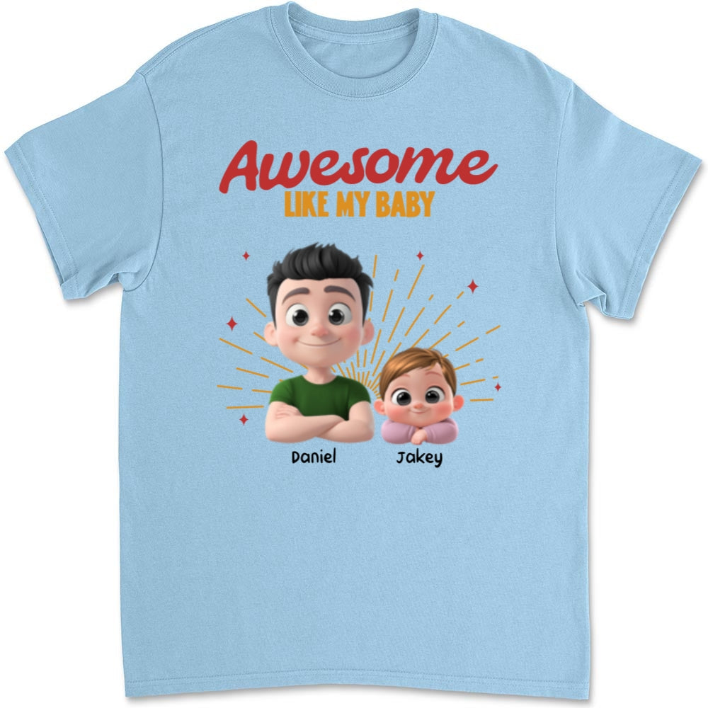 Awesome Baby Dad - Personalized Custom T-Shirt And Onesie